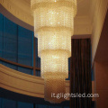 Lampadario lungo della decorazione di lusso moderna dell&#39;ingresso dell&#39;hotel